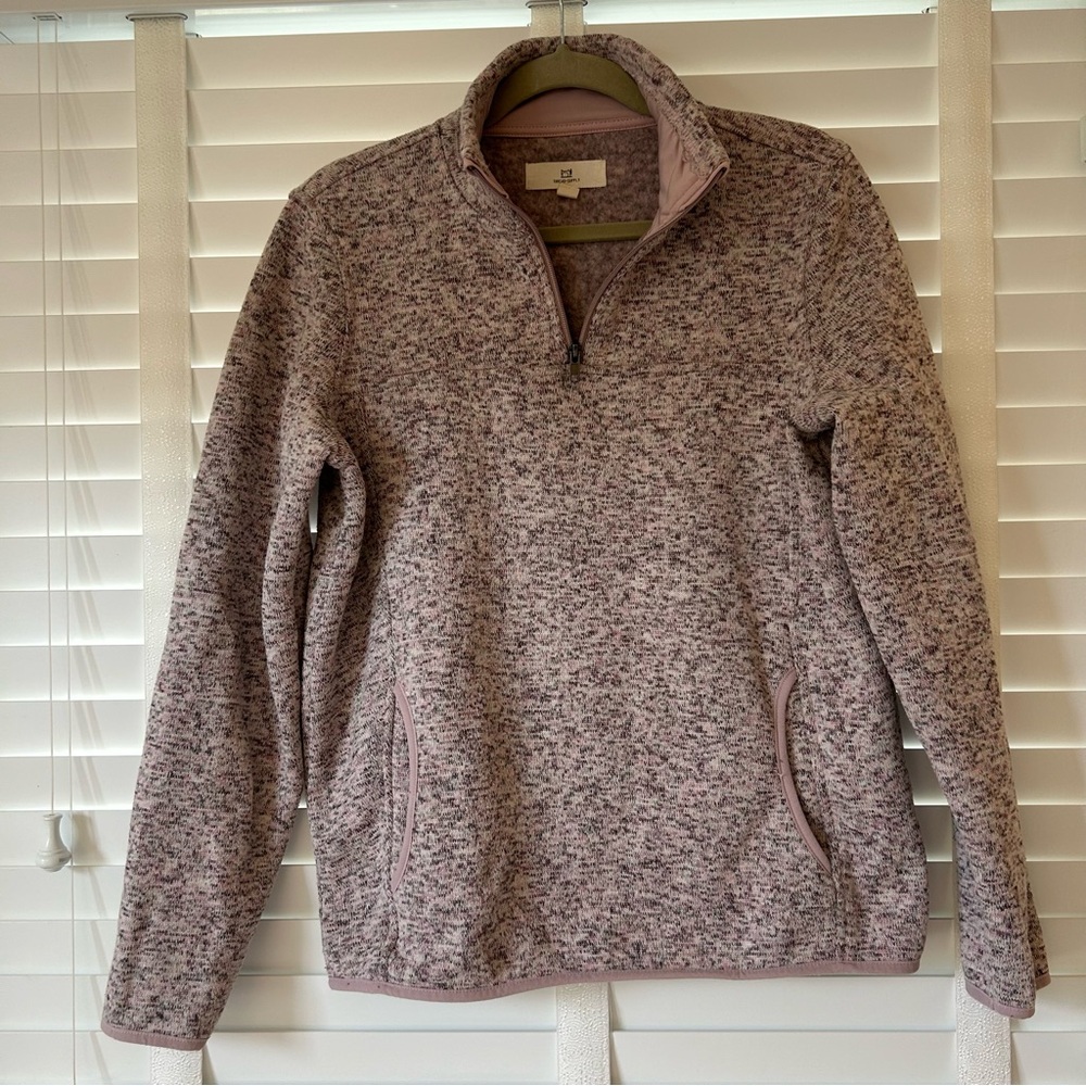 Thread & Supply Pullover Jacket Quarter Zip Pink Medium